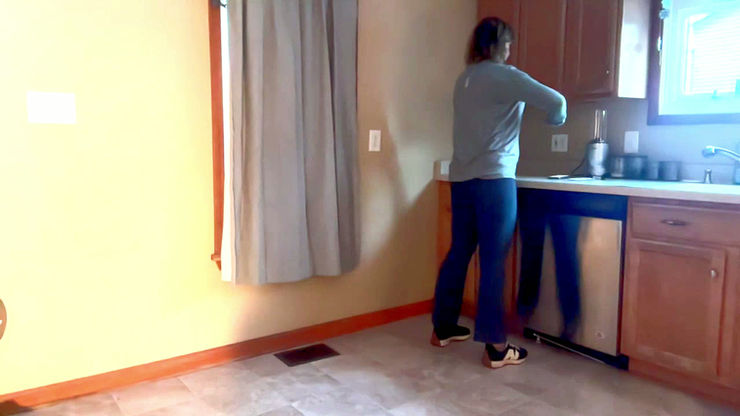 Standing Sink Stabilization Breath Exercise